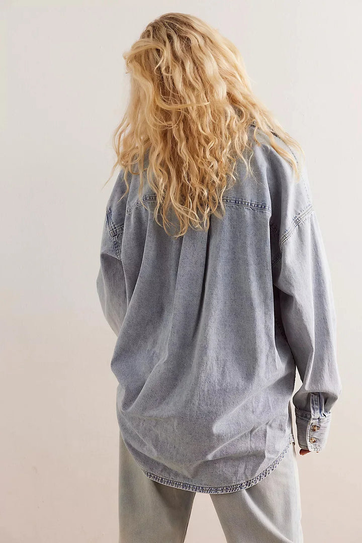 Morgan & Brooke | Light Blue Washed Boxy Denim Overshirt