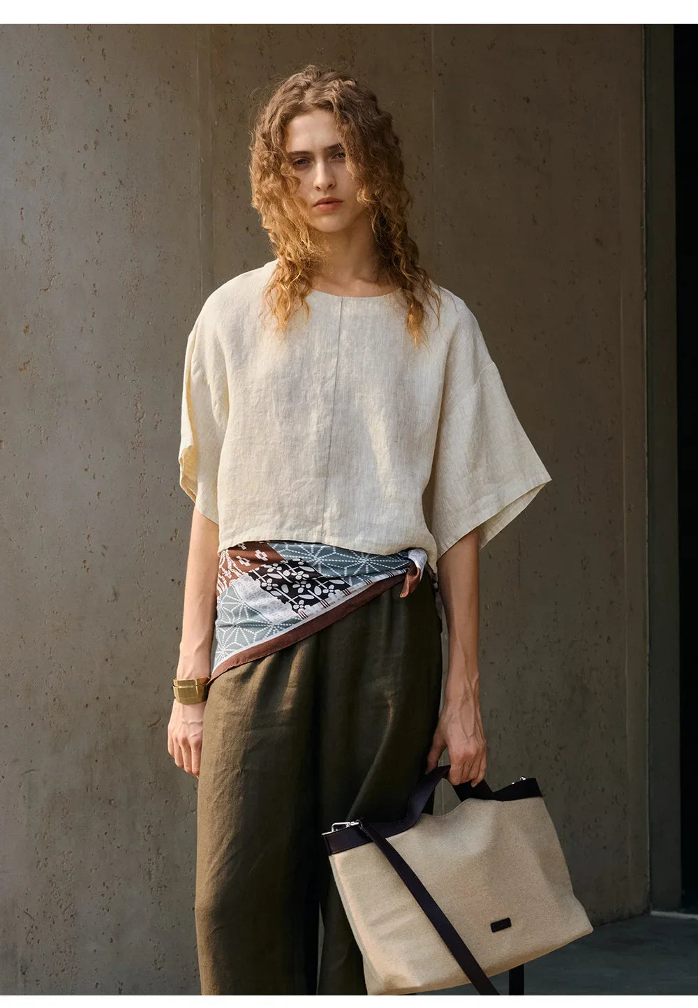 Morgan & Brooke | Flared Sleeve Linen Pullover