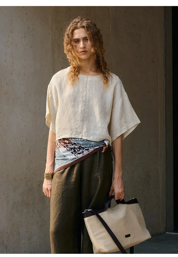 Morgan & Brooke | Flared Sleeve Linen Pullover