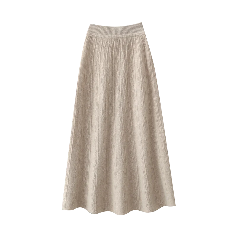 Morgan & Brooke | High-Waist Ribbed Merino Knit Skirt
