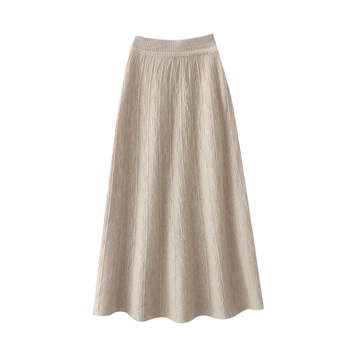 Morgan & Brooke | High-Waist Ribbed Merino Knit Skirt