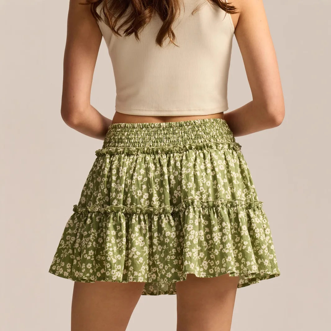 Morgan & Brooke | Leopard Print Tiered Ruffle Skirt