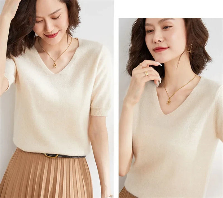 Morgan and Brooke | V-Neck Knit Top