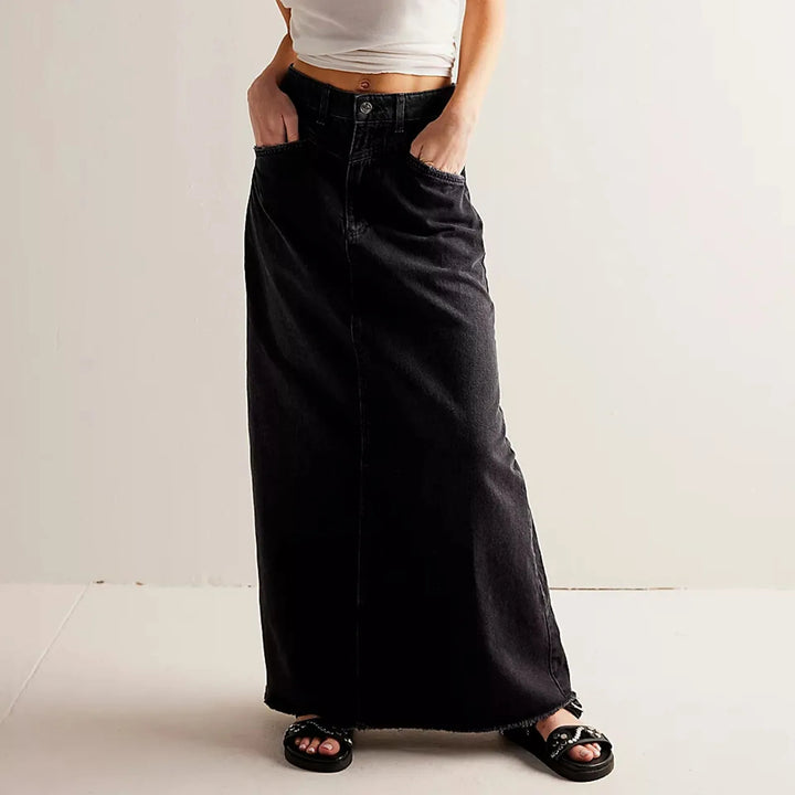 Morgan & Brooke | Blue High-Waist A-Line Denim Skirt