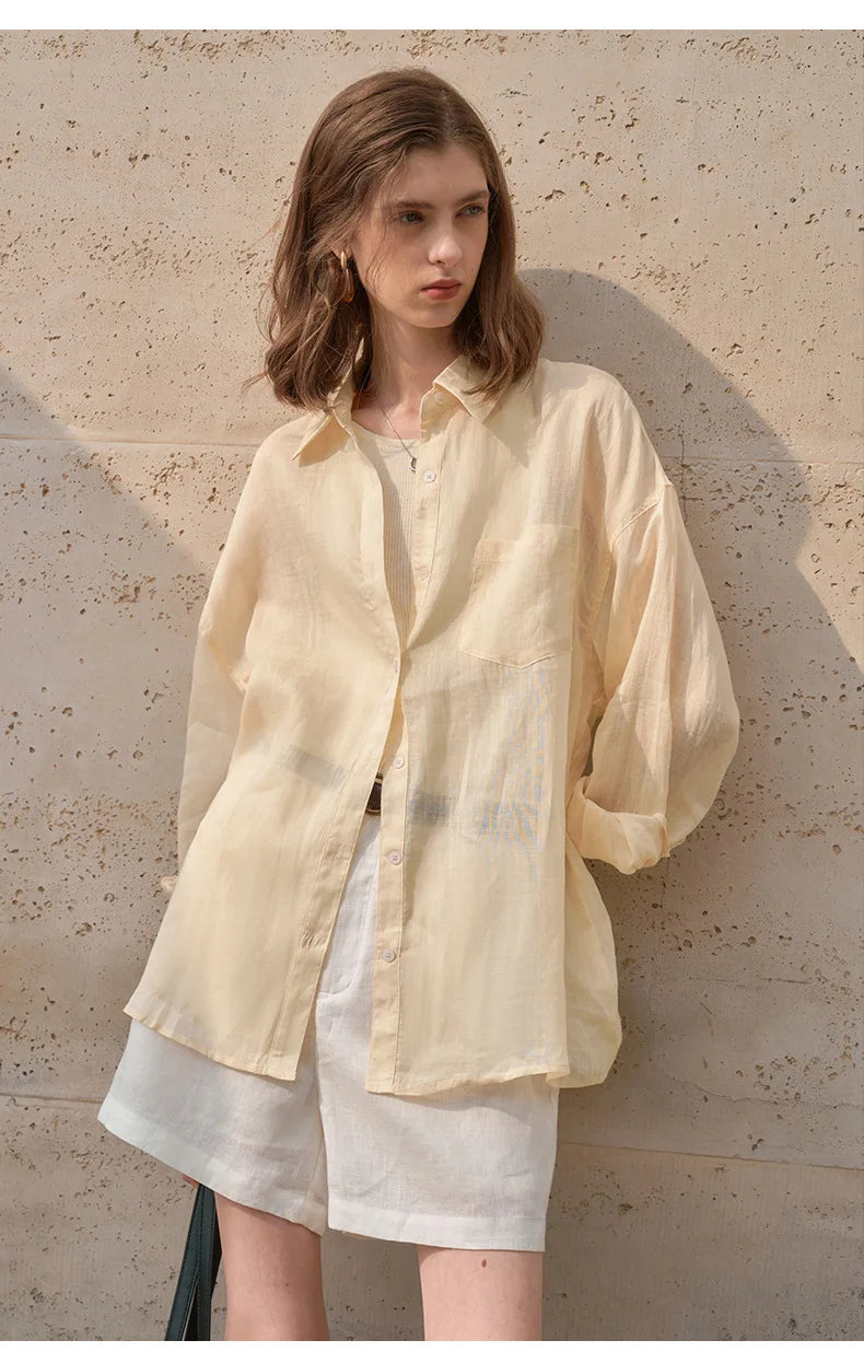 Morgan & Brooke | Sheer Oversized Ramie Shirt