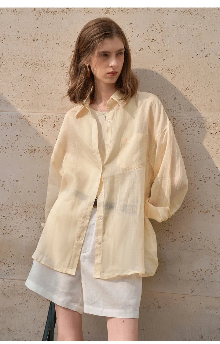 Morgan & Brooke | Sheer Oversized Ramie Shirt
