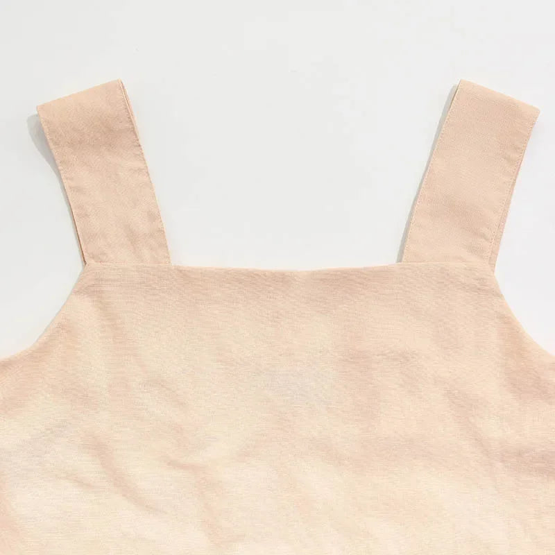 Morgan & Brooke | Square-Neck Cropped Linen Tank