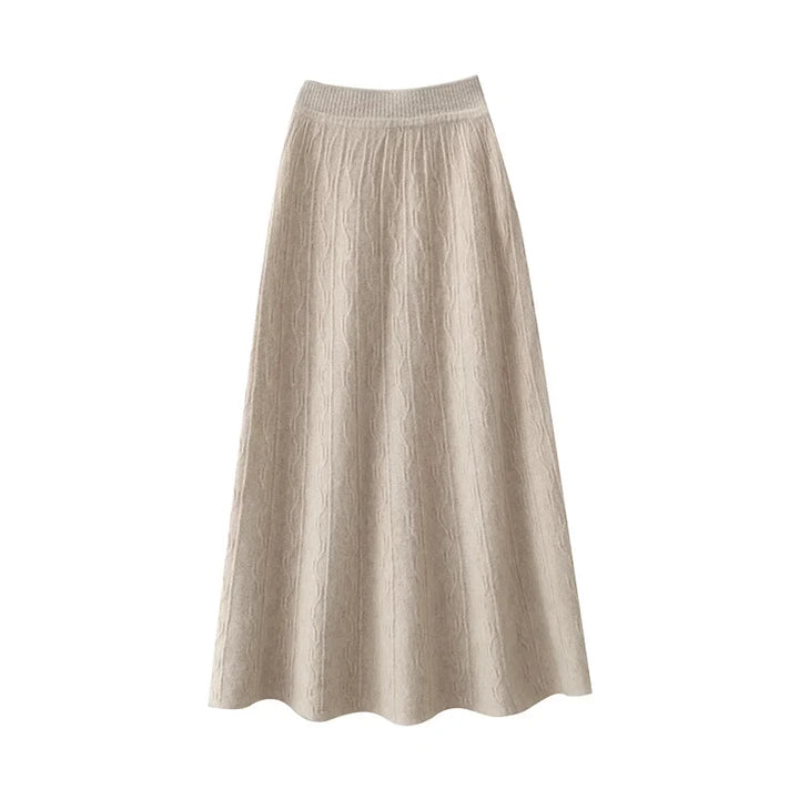 Morgan & Brooke | High-Waist Ribbed Merino Knit Skirt