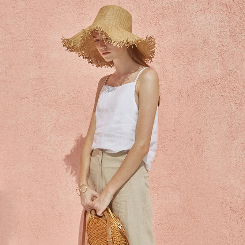 Morgan & Brooke | Satin-Strap Linen Cami
