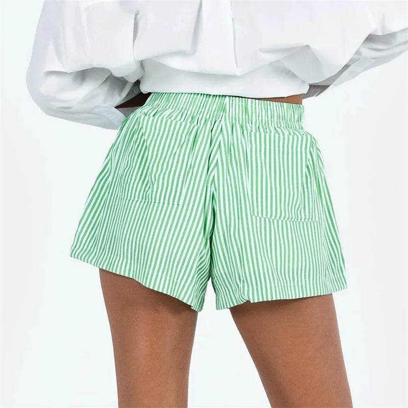 Morgan & Brooke | High-Waist Linen-Blend Shorts