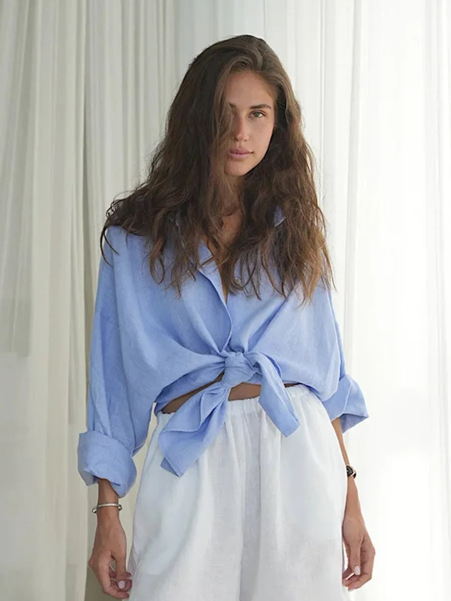 Morgan & Brooke | Blue Relaxed Fit Cotton Shirt