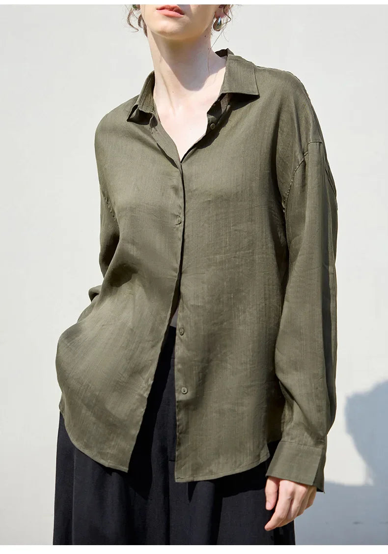 Morgan & Brooke | Natural Relaxed-Fit Button-Up Ramie Shirt