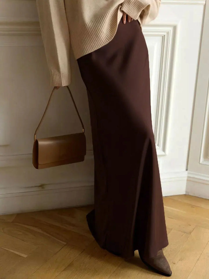 Morgan & Brooke | Fishtail Satin Maxi Skirt