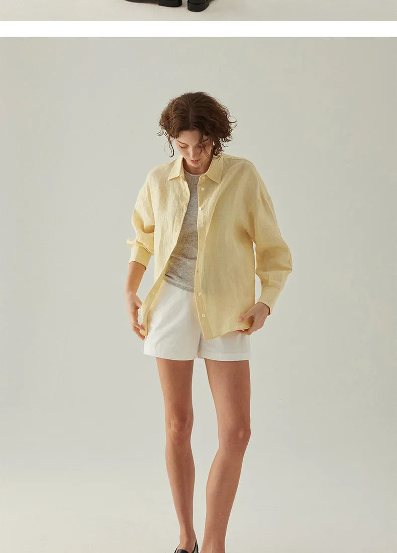 Morgan & Brooke | Slit-Hem Linen Shirt