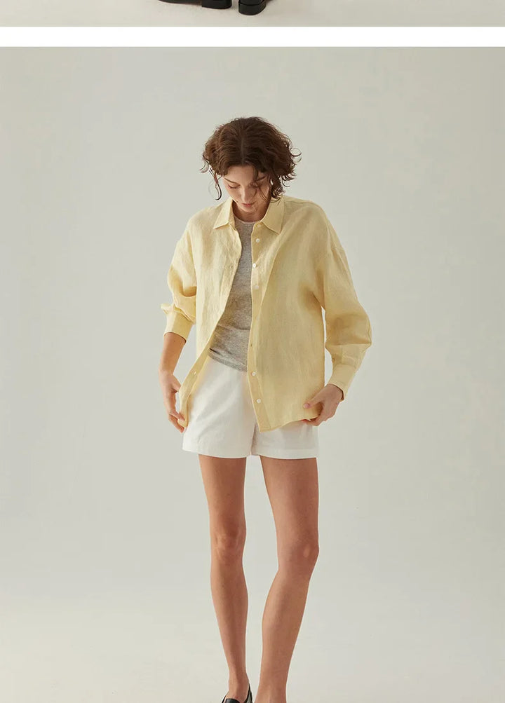 Morgan & Brooke | Slit-Hem Linen Shirt
