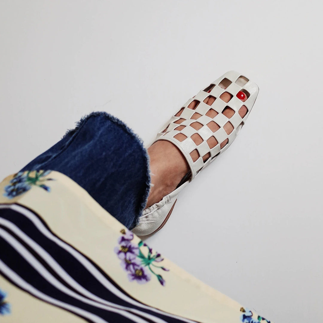 Morgan and Brooke | Checkered Leather Mules