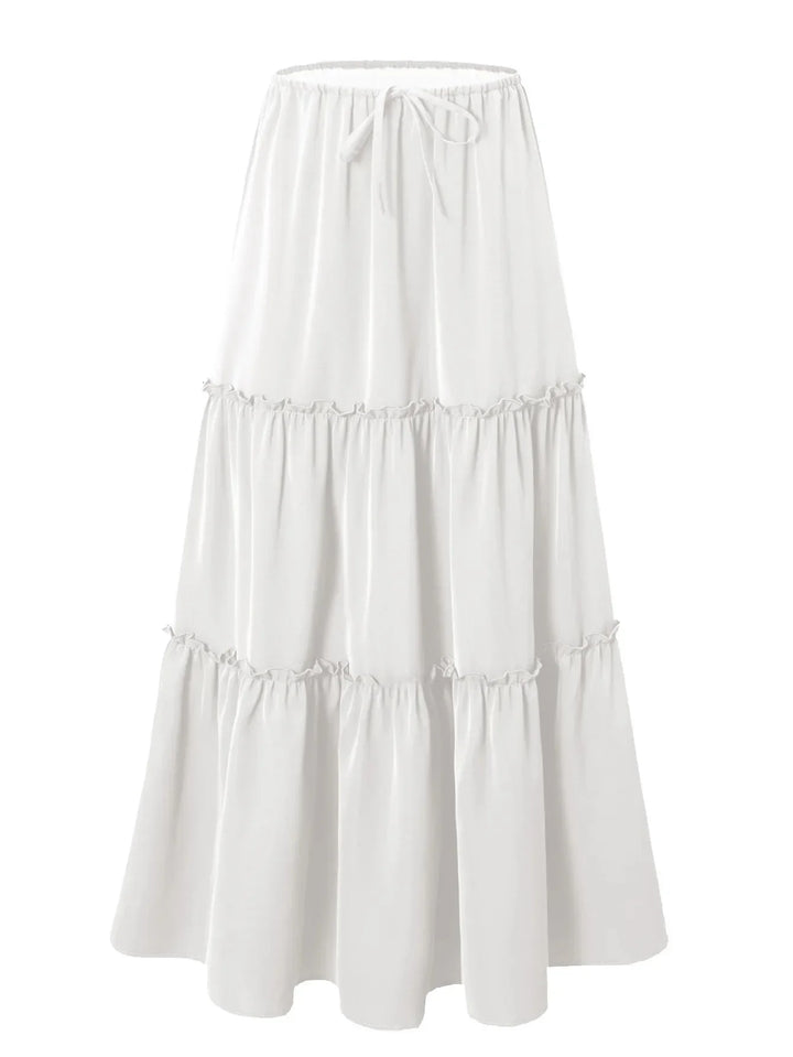Morgan & Brooke | Printed Tiered Lightweight Maxi Skirt