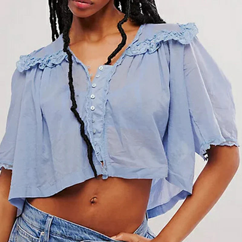 Morgan & Brooke | Ivory Ruffle Silk Blouse