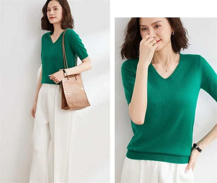 Morgan and Brooke | V-Neck Knit Top