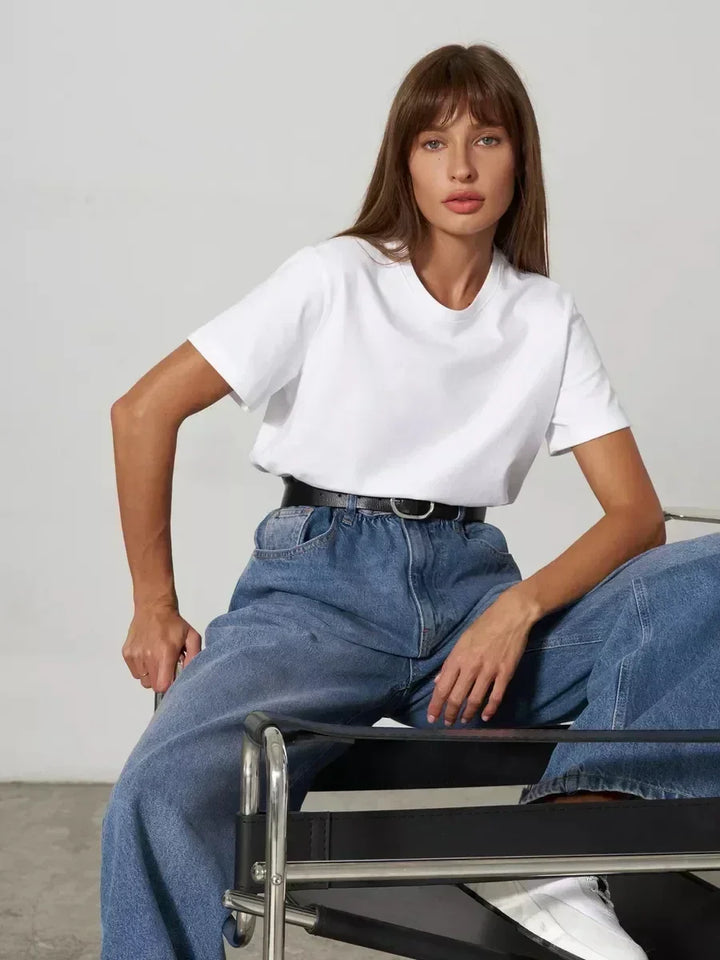 Morgan & Brooke | Crew Neck Cotton Tee