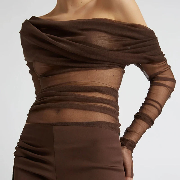 Morgan & Brooke | Oversized Sheer Mesh Overshirt