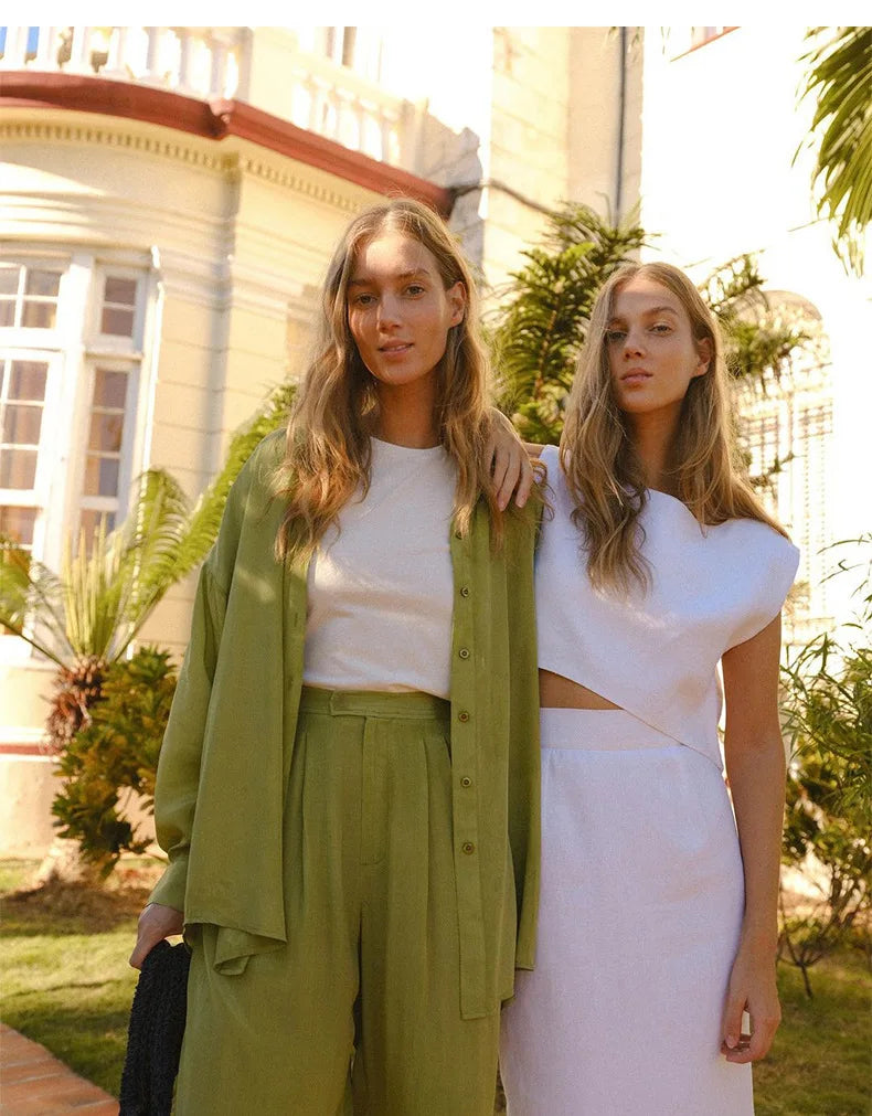 Morgan & Brooke | Cropped Linen Top