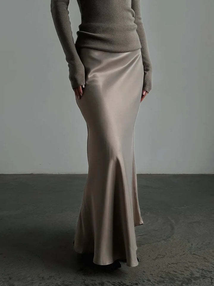 Morgan & Brooke | Fishtail Satin Maxi Skirt