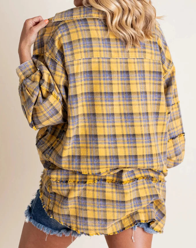 Morgan & Brooke | Green Plaid Button-Up Flannel Shirt