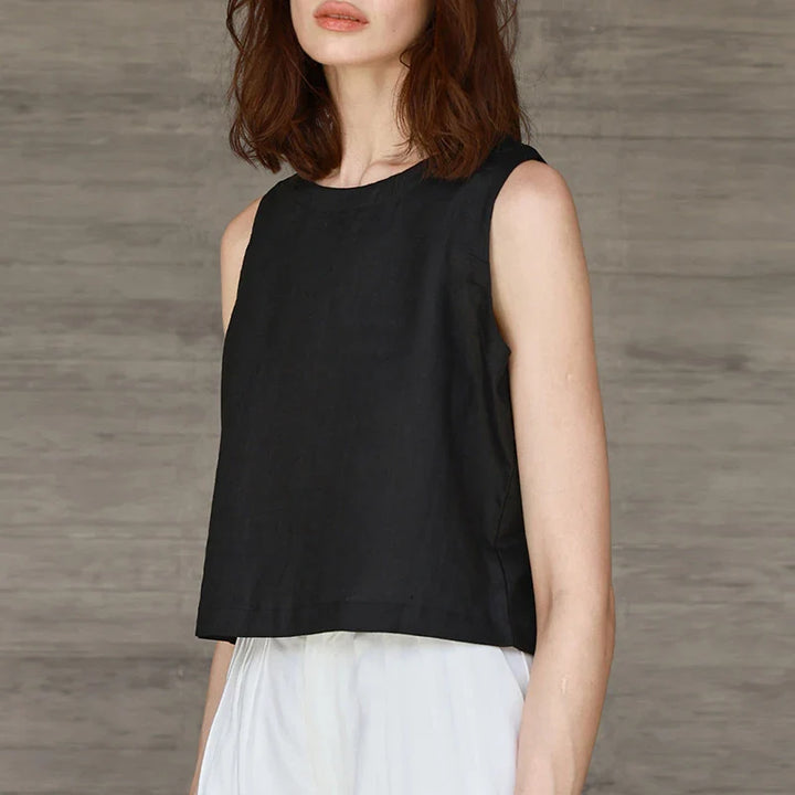 Morgan & Brooke | Reversible Cropped Linen Top