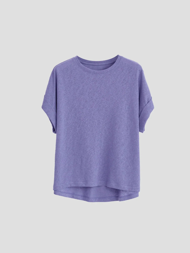 Morgan & Brooke | White Rolled-Cuff Oversized Cotton Tee
