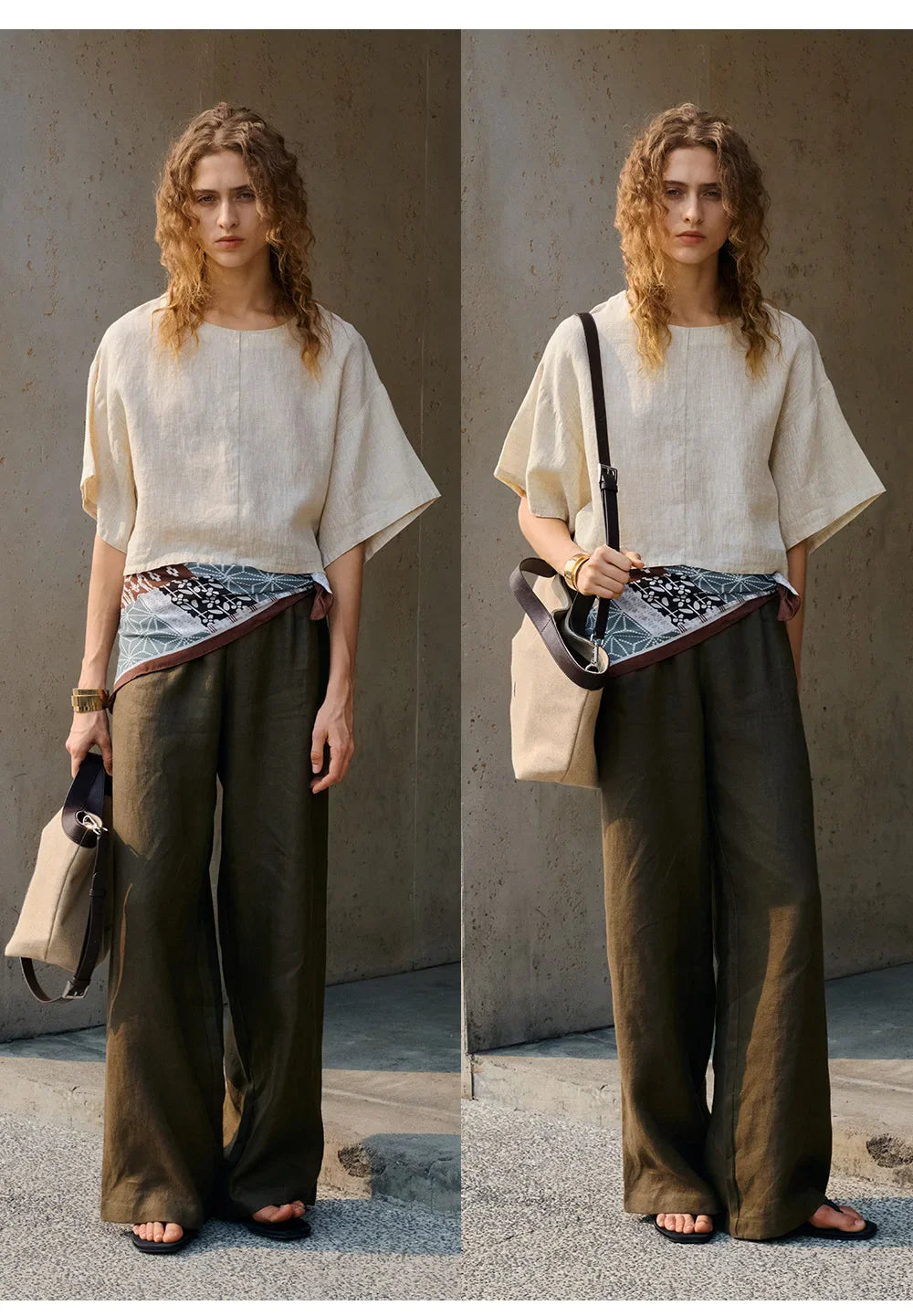 Morgan & Brooke | Flared Sleeve Linen Pullover