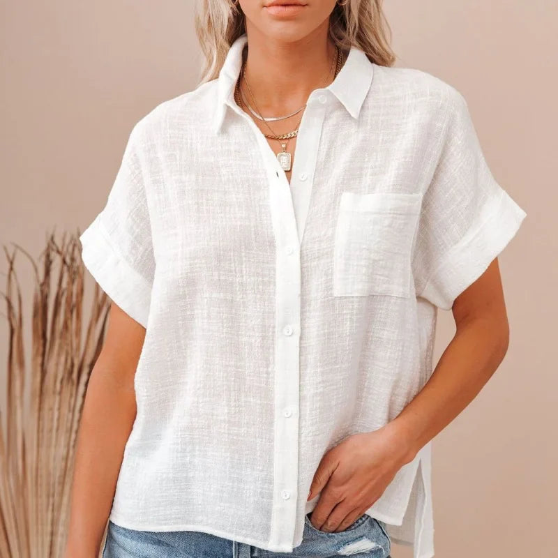 Morgan & Brooke | Ivory Button-Up Blouse