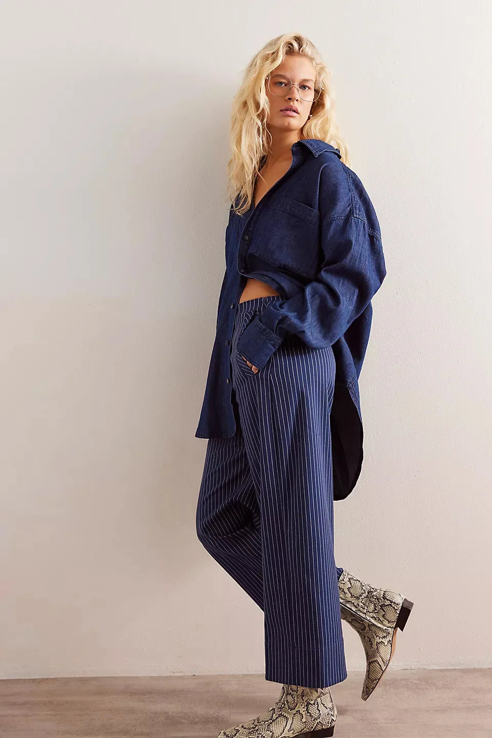 Morgan & Brooke | Light Blue Washed Boxy Denim Overshirt