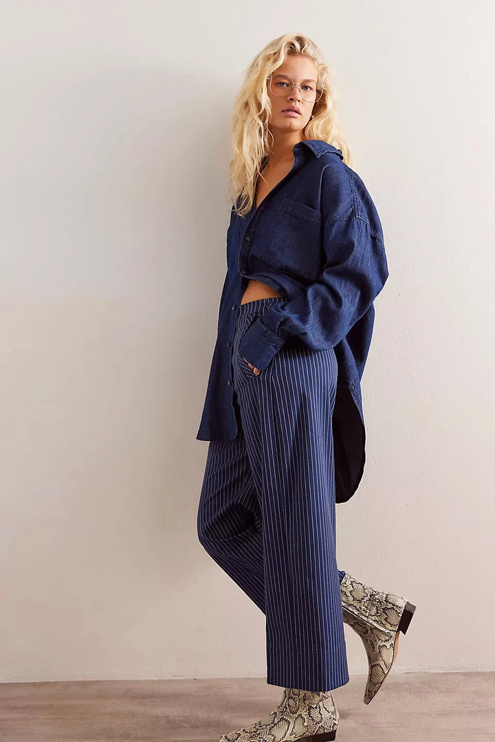 Morgan & Brooke | Light Blue Washed Boxy Denim Overshirt