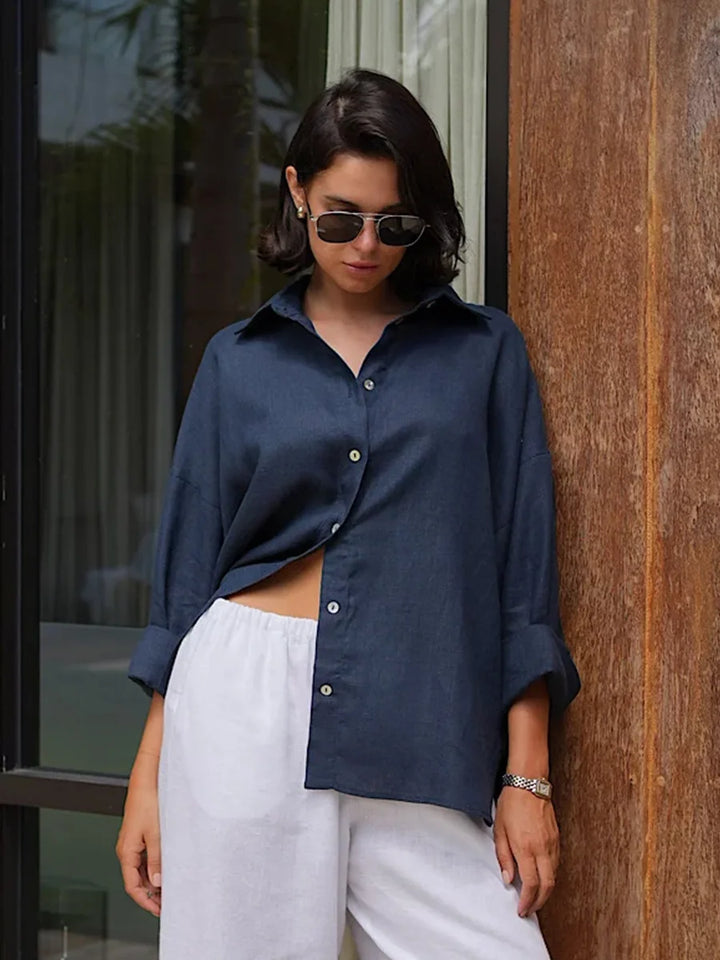 Morgan & Brooke | Blue Relaxed Fit Cotton Shirt