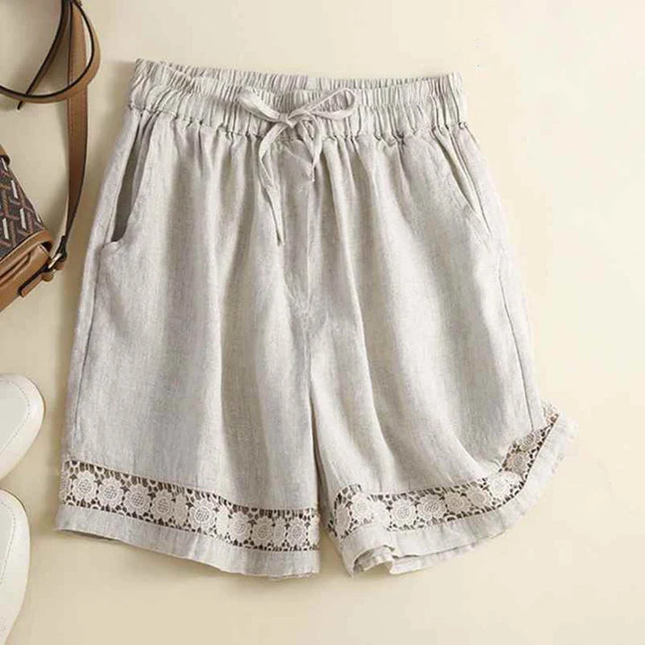 Morgan & Brooke | Embroidered Linen Shorts