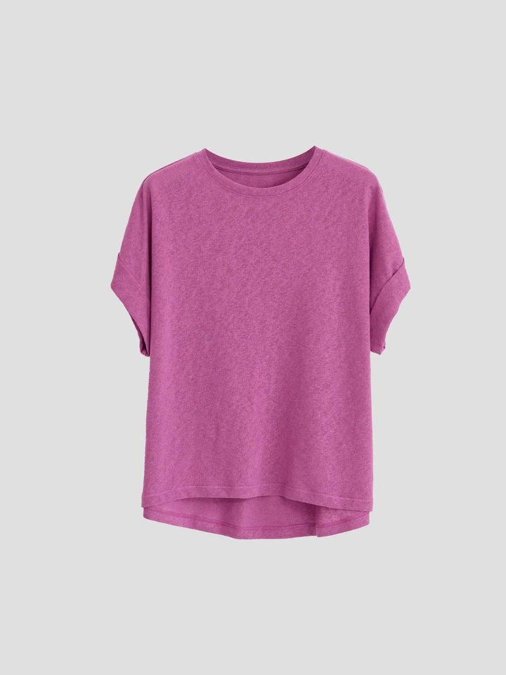 Morgan & Brooke | White Rolled-Cuff Oversized Cotton Tee