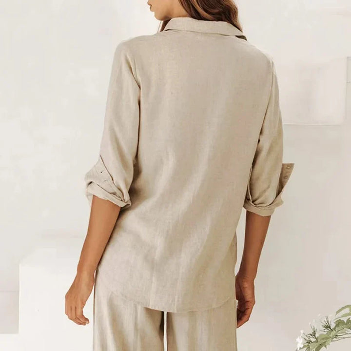 Morgan & Brooke | Oversized Patch-Pocket Linen Shirt