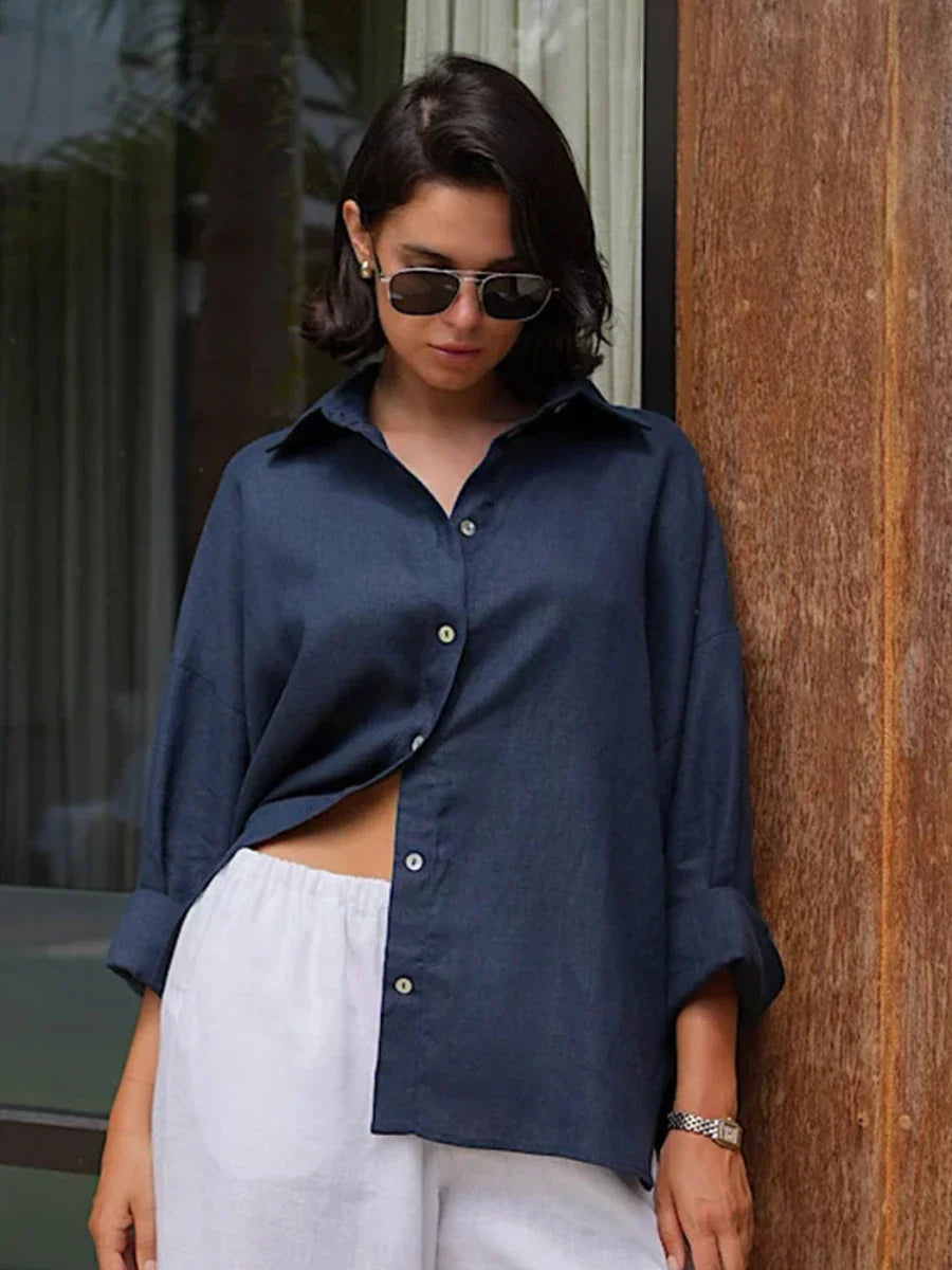 Morgan & Brooke | Blue Relaxed Fit Cotton Shirt