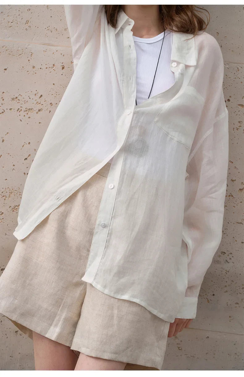 Morgan & Brooke | Sheer Oversized Ramie Shirt