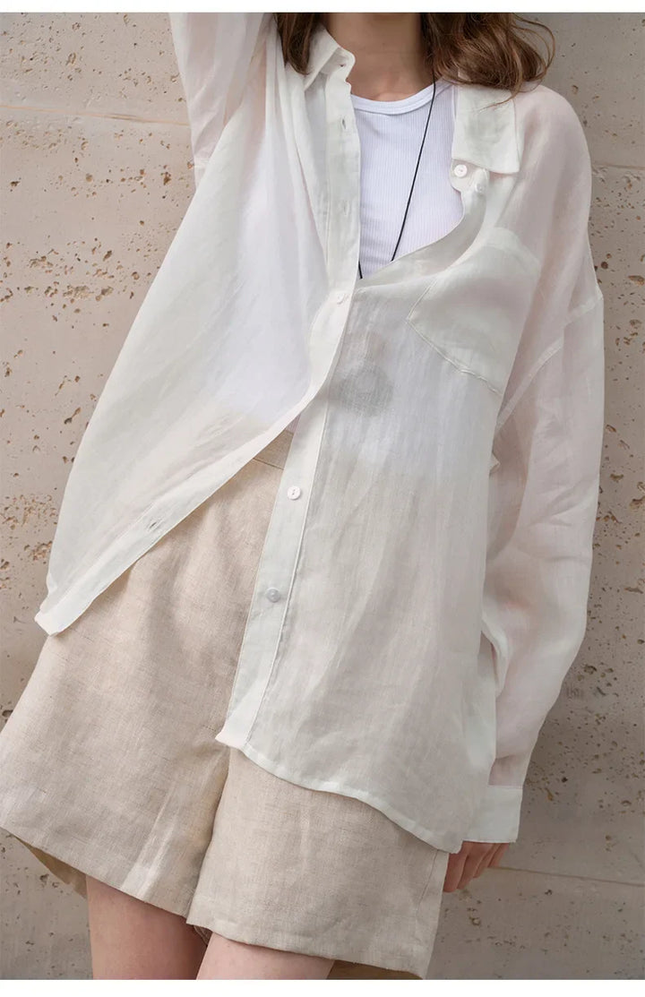 Morgan & Brooke | Sheer Oversized Ramie Shirt