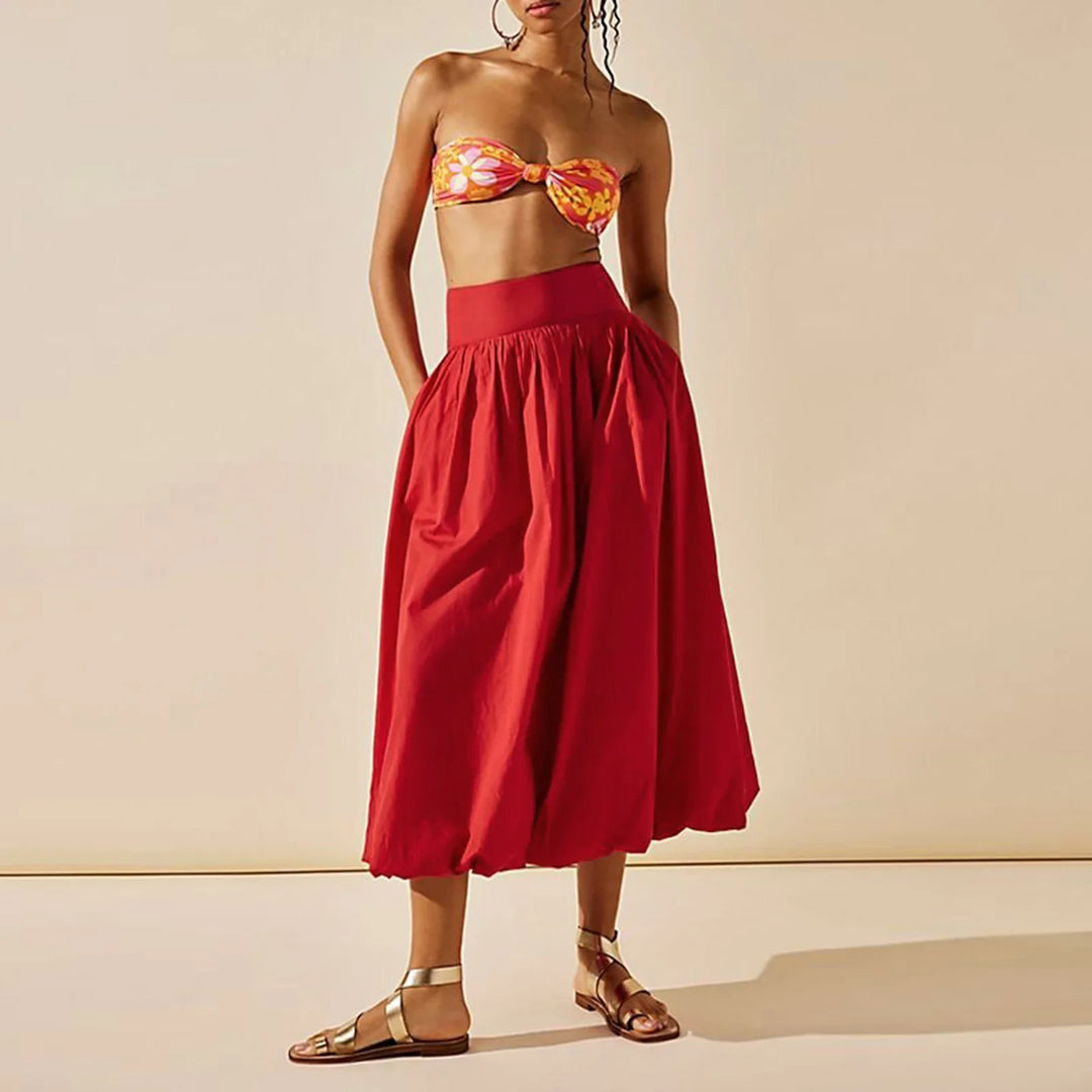 Morgan & Brooke | High-Waist Flared A-Line Skirt