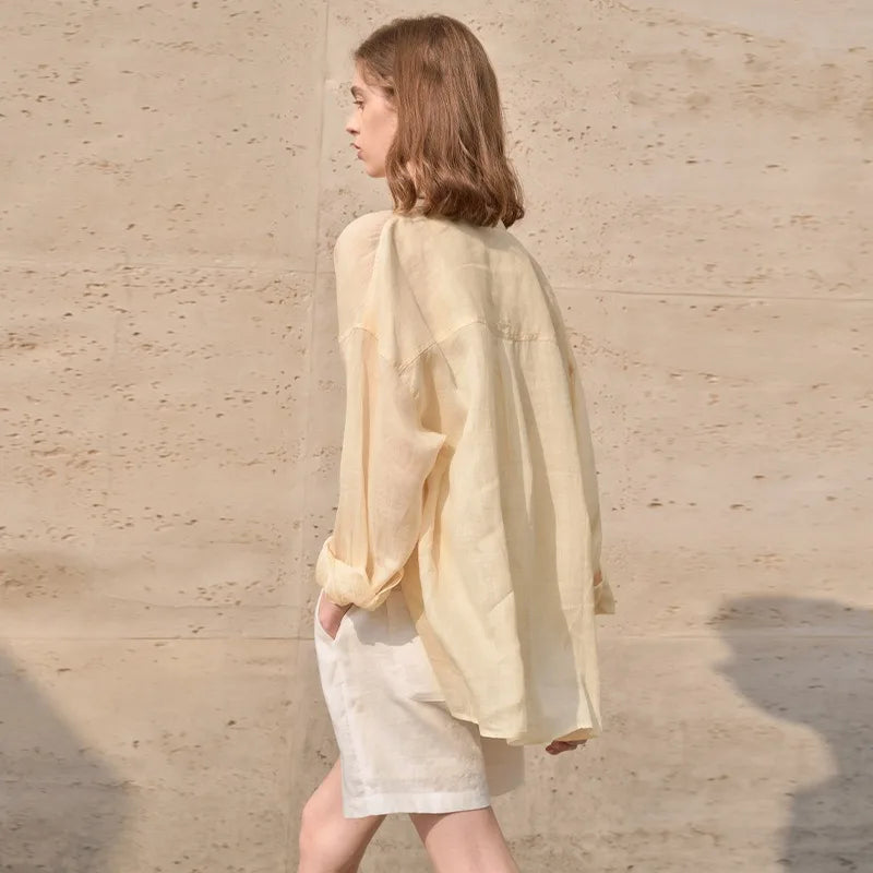 Morgan & Brooke | Sheer Oversized Ramie Shirt