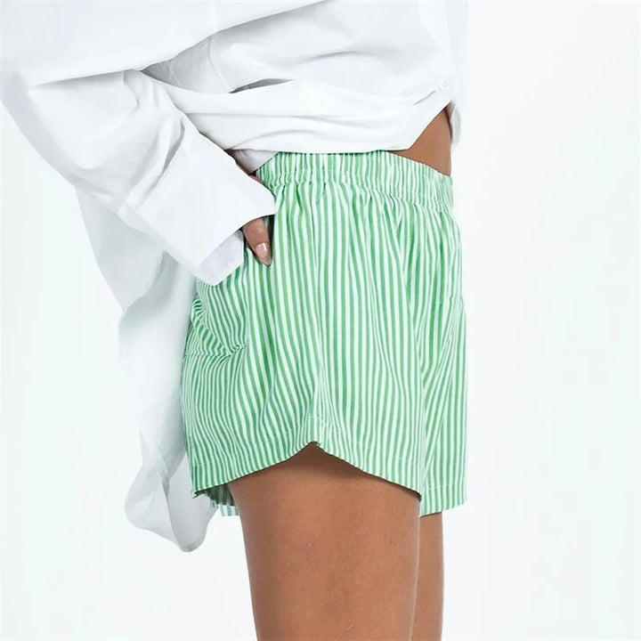Morgan & Brooke | High-Waist Linen-Blend Shorts