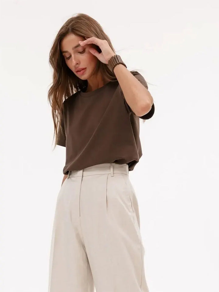 Morgan & Brooke | Relaxed Fit Crew Neck 100% Cotton Tee