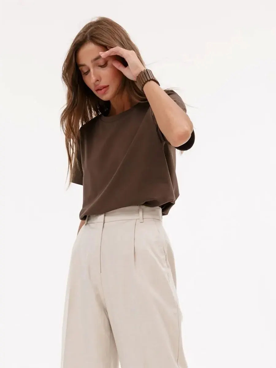 Morgan & Brooke | Crew Neck Cotton Tee