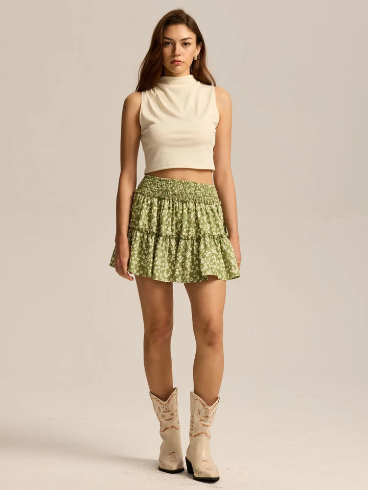 Morgan & Brooke | Leopard Print Tiered Ruffle Skirt