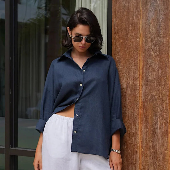 Morgan & Brooke | Blue Relaxed Fit Cotton Shirt