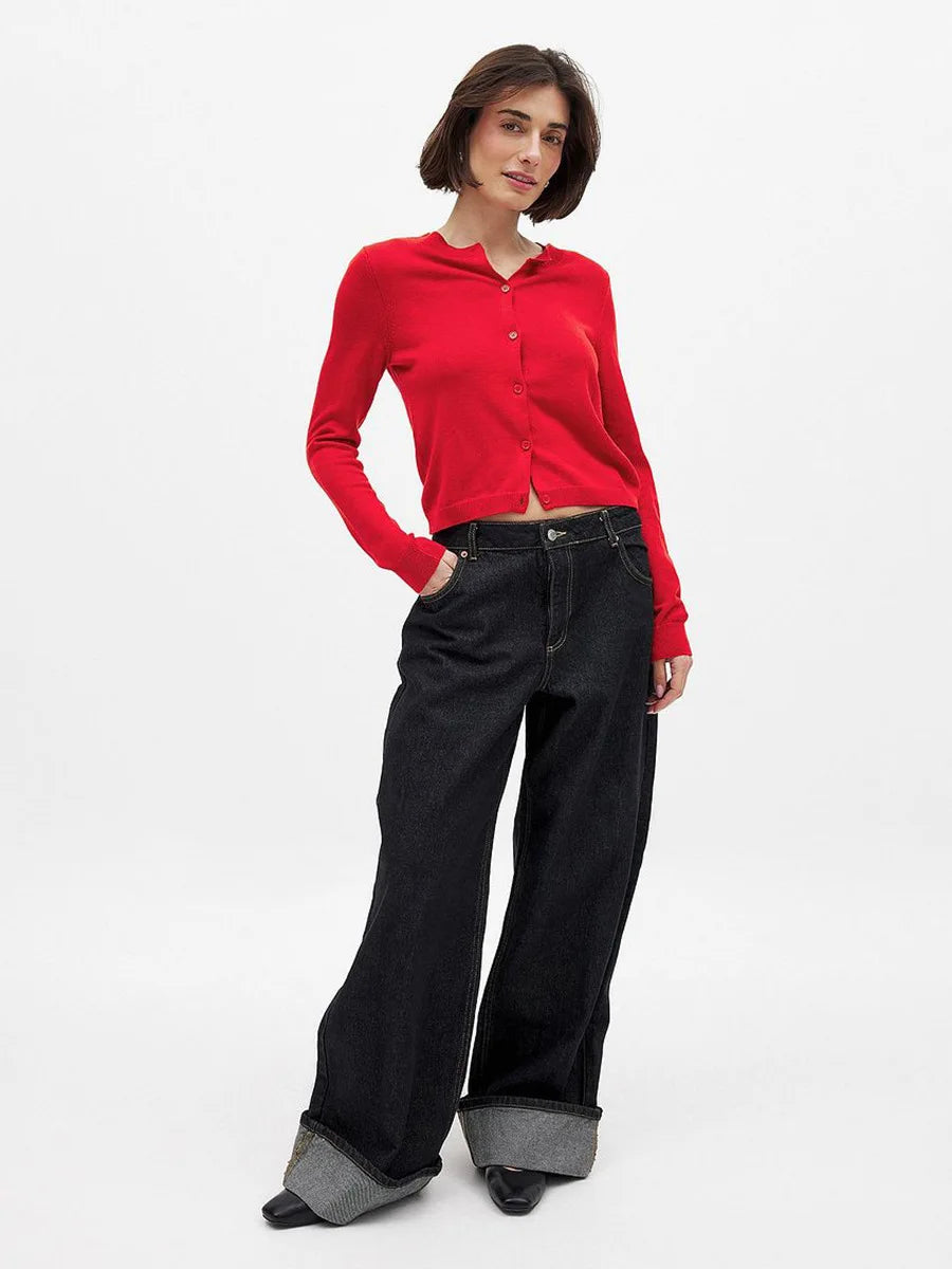 Morgan & Brooke | Button-Front Knit Cardigan