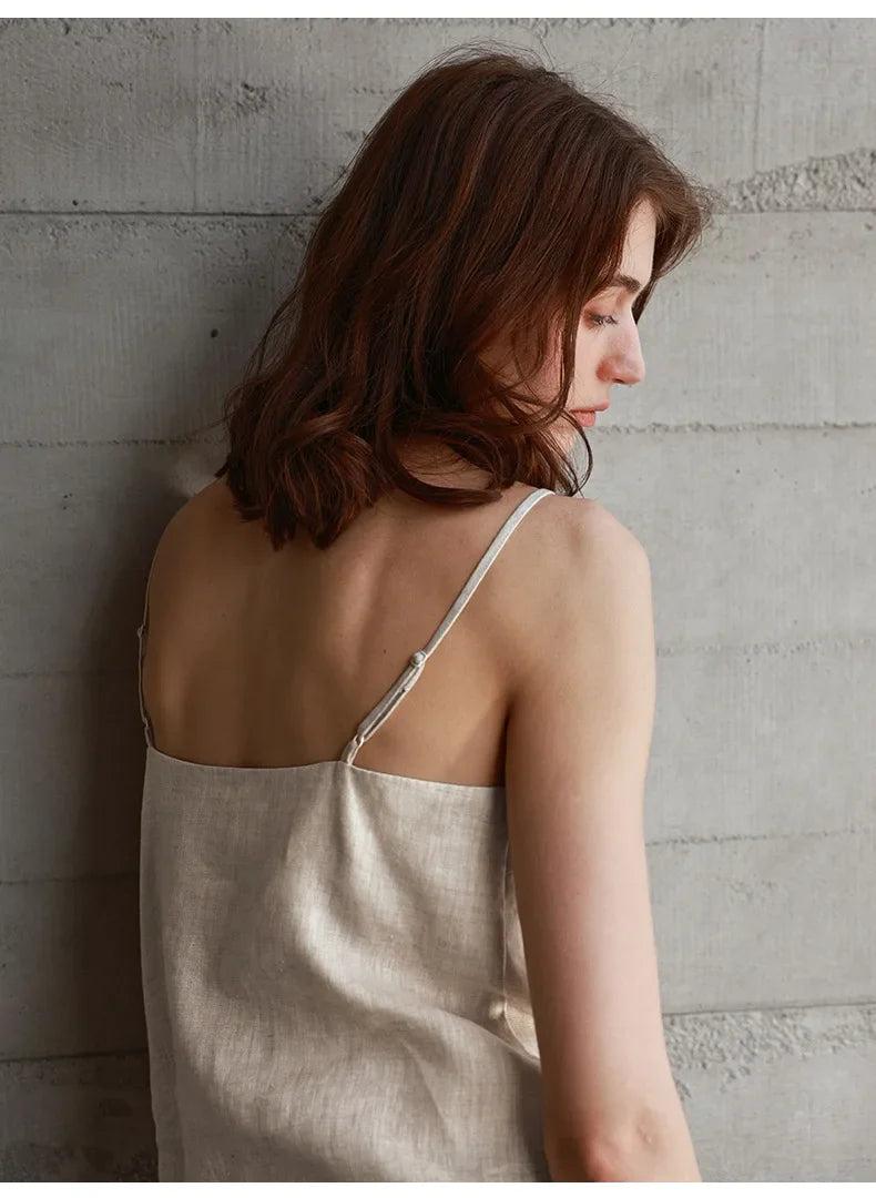 Morgan & Brooke | V-Neck Linen Camisole Top